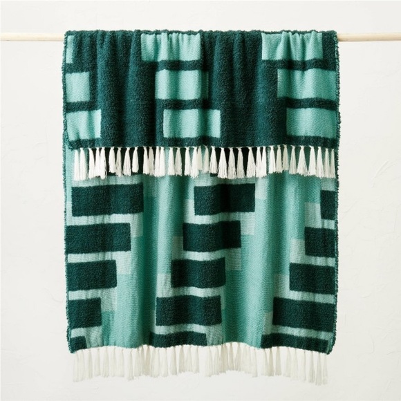 Geometric Patterned Chunky Woven
Throw Blanket Teal - Opalhouse Jung… - Picture 1 of 7